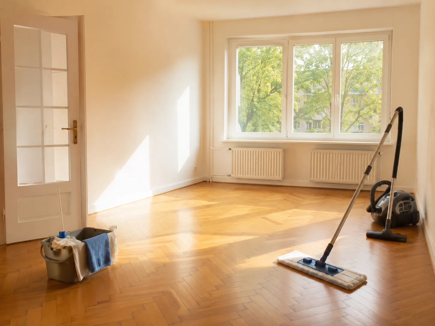 Besenreine Endreinigung einer leeren Wohnung